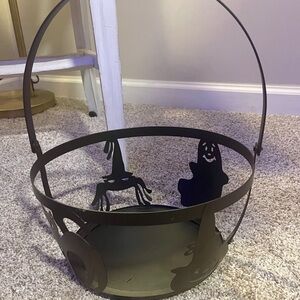 Longaberger RETIRED 2008 Wrought Iron LARGE BLACK CAULDRON Basket Holder